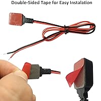 Vista 4 de Interruptor de botón momentáneo de 12 V y 24 V, cable precableado de 0,5 m y cinta de doble cara para una fácil instalación