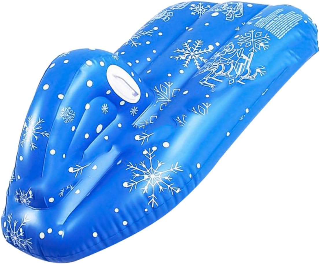 Inflatable PVC Snow Tube Snow Sled for Cold-Resistant Winter Skiing Tool with Heavy-Duty Bottom and Handles for Boys