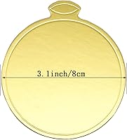 Vista 2 de 200 mini tablas para tartas, cartón redondo de 3.1 pulgadas, base de magdalena de mousse para postre de pastel, dorado