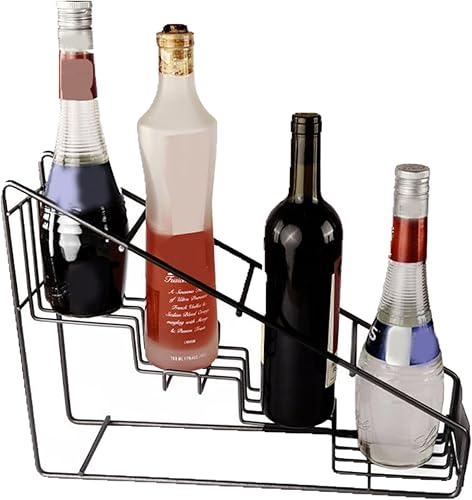 Miniatura 1 de Organizador de jarabe de café, estante de exhibición de botellas de metal para encimera, con capacidad para 4 botellas para accesorios de barra de