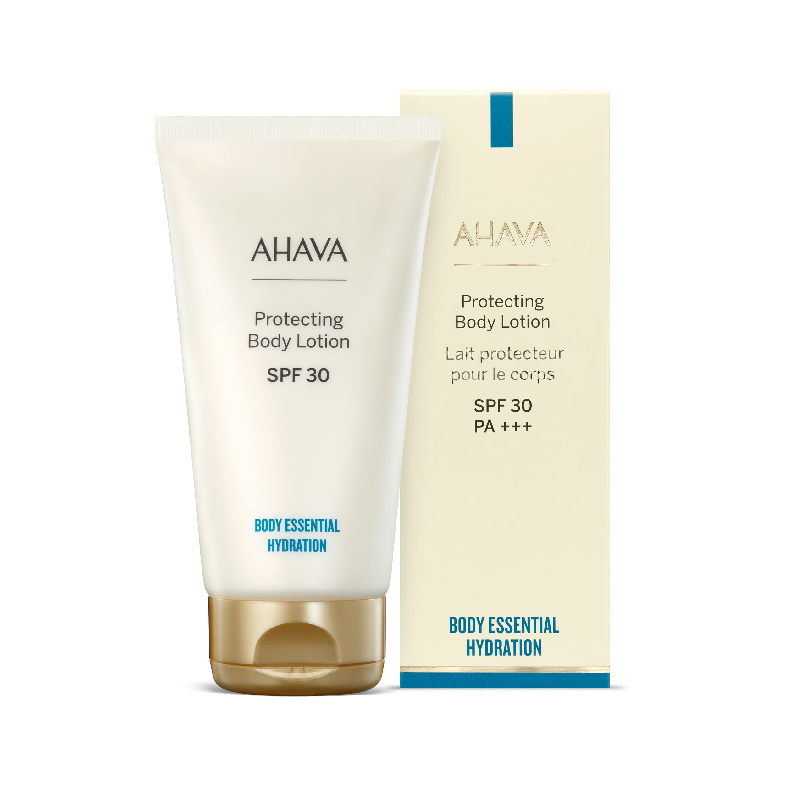 AHAVA Protecting Body Lotion SPF30 - Ideal body lotion for sun exposure, lightweight, saturated & providing Broad Spectrum high UVAB protection, Anti-Aging (antioxidant), with Osmoter, 5.1 Fl.Oz