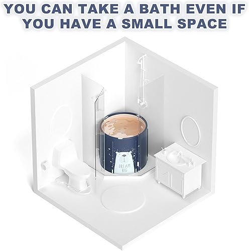 Miniatura 8 de Bañera portátil para adultos plegable no inflable con cubierta, adecuada para ducha pequeña, spa para adultos, baño familiar