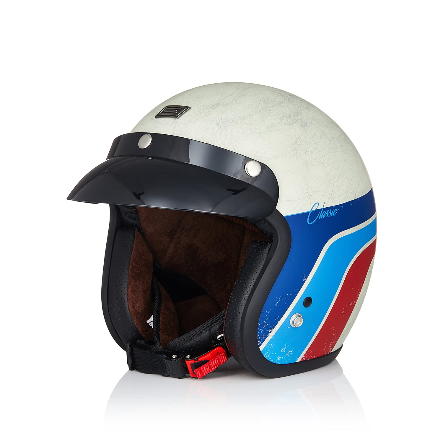 ORIGINE Motorradhelm Jethelm Vintage Rollerhelm Retro ECE-Zertifizierung