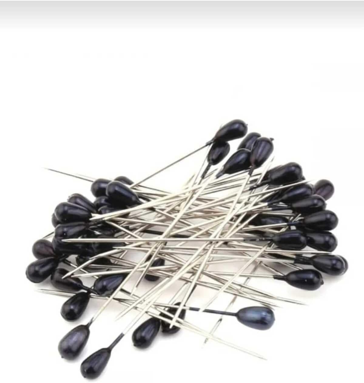 Pins with Black Head 50 Count in Box for Crafts and Sewing, 1 inch Length