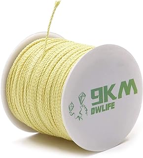 9KM DWLIFE Braided Kevlar String 100lb~1500lb Fishing Assist Line High Strength Tensile Heat Resistant for Paracord Cord Ultralight Tactical Survival Rope Kite Flying Outdoor Activities