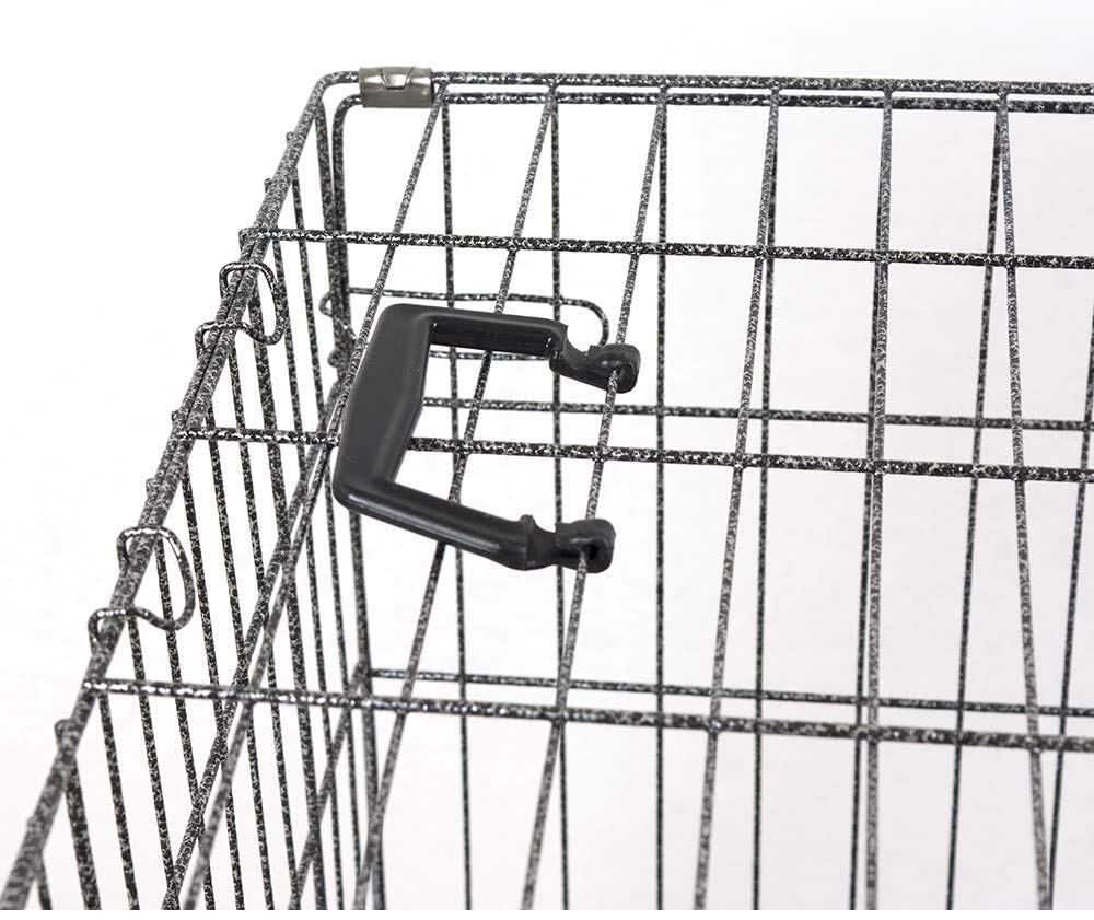 Pet's Solution - Kennel Trasportino Cani, Gatti o Pappagalli, in Metallo, Pieghevole, con Vassoio alla Base, Apertura Frontale - 60x42,5x50 cm