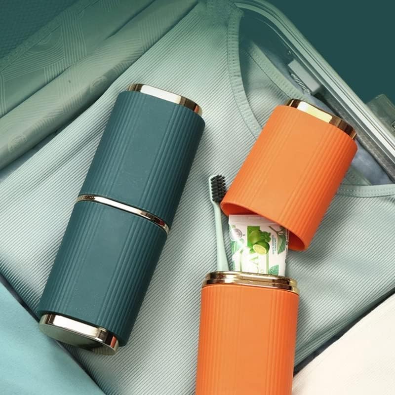 Toothbrush Holders,Toothbrush Holder Portable Toothbrush Toothpaste Holder Box Outdoor Travel Toothbrush Storage Organizer Case Holder Bathroom Mouthwash Cup(White) (Green)