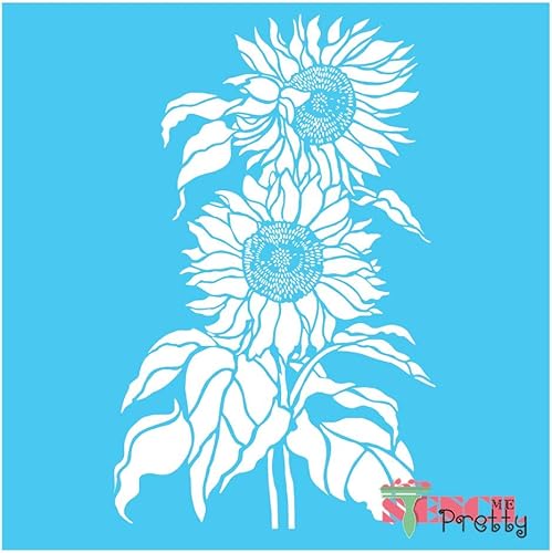 Plantilla de girasol grande  DIY Craft Best Vinyl Big Sun Flower Stencils, plantilla de flores pequeñas para pintar en madera, lienzo, pared, piso,