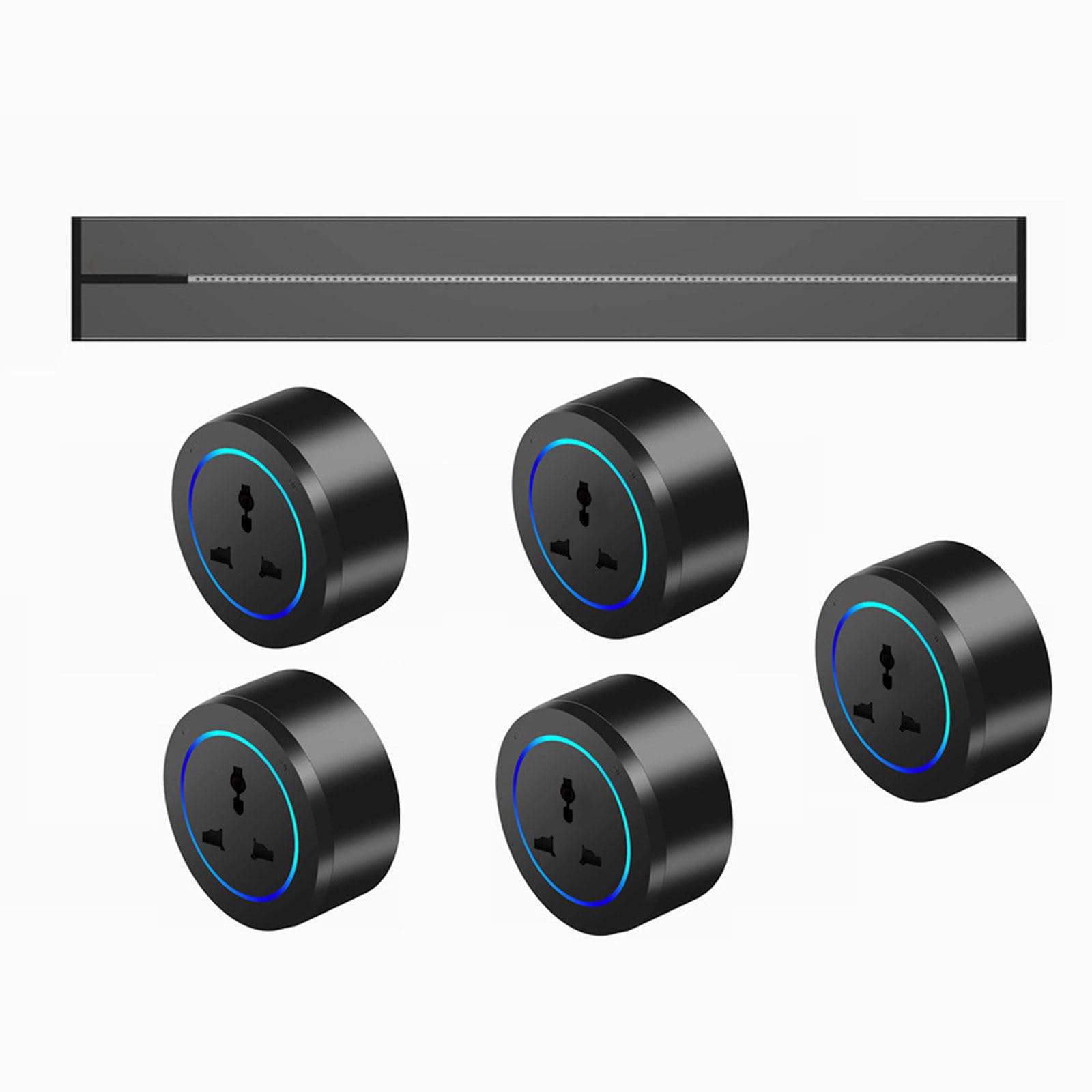 Power Strips Track Socket with Detachable Adapter, Suitable for Office Home Kitchen Slide Rail Terminal Block Strip(Black,100cm)