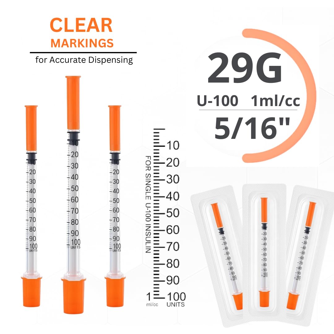 Lot de 50 tubes en plastique de 1 ml 29 g x 5/16" (0,33 x 8 mm) - Emballage individuel - Pour laboratoire et technique - Outils de mesure et de dosage multi-usages précis