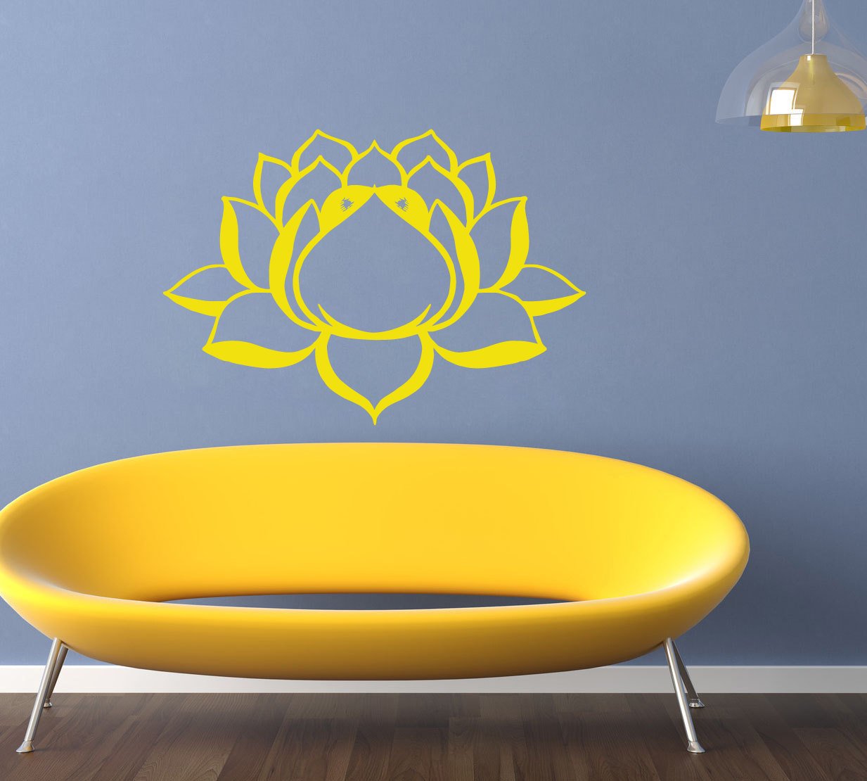 Hausewares Vinyl Decal Lotus Flower Yoga Meditation Wall Art Decor Removable Stylish Sticker Mural Unique Design for Room