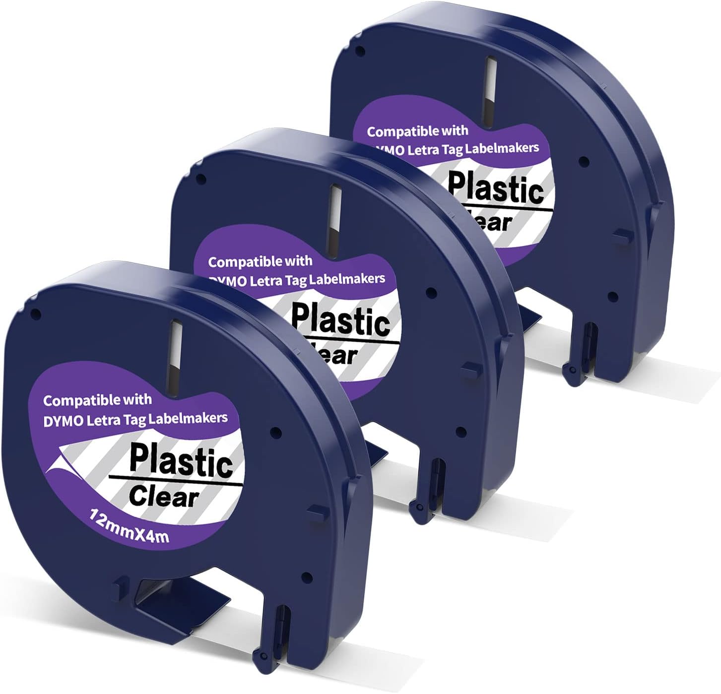 3 Pack Replacement for DYMO LetraTag Refills Clear Plastic