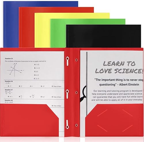 ZHKSGLJON Carpetas de plástico con bolsillos, carpetas de plástico de colores con bolsillos y puntas, carpetas para oficina y escuela, tamaño carta,