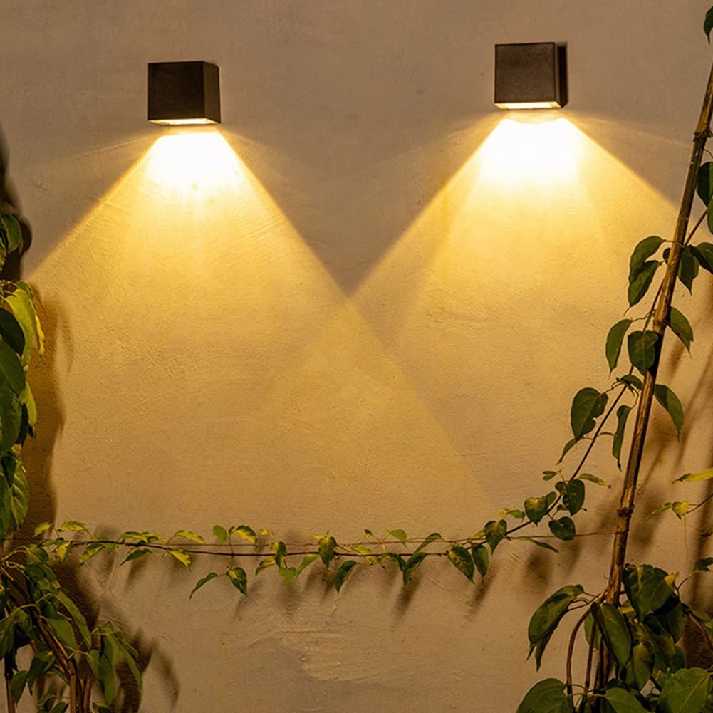 4 lámparas solares de pared, impermeables, impermeables, para patio, balcón, valla, lámpara decorativa
