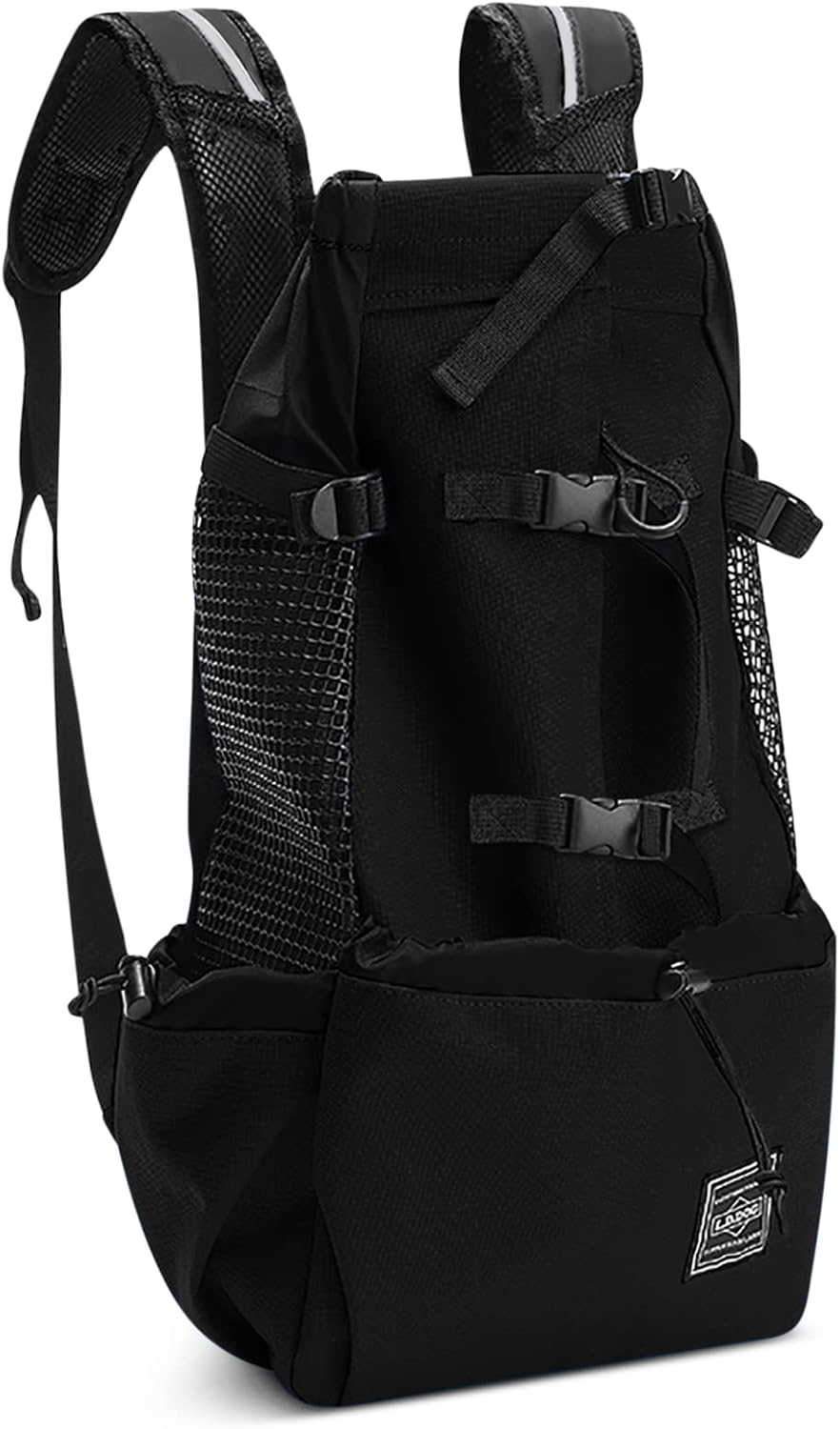 ALLSOPETS Ligero Mochila para Perro Portátil Cómodo Mochila para Perro Pequeño Bolsa de Transporte para Perros Aprobada por Veterinarios para Scooter Camping Viaje Negro