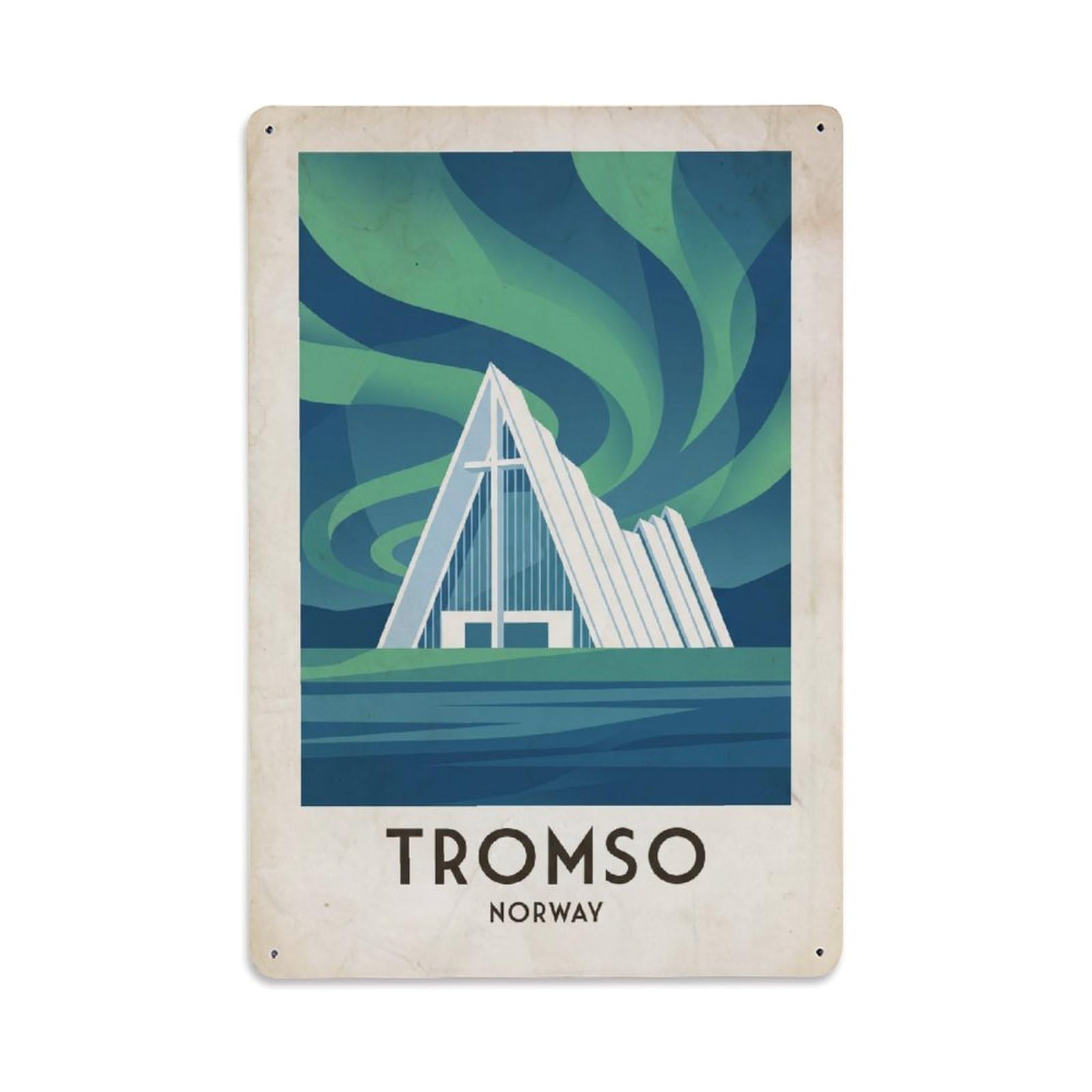 Retro Norway Tromso Travel Metal Tin Sign