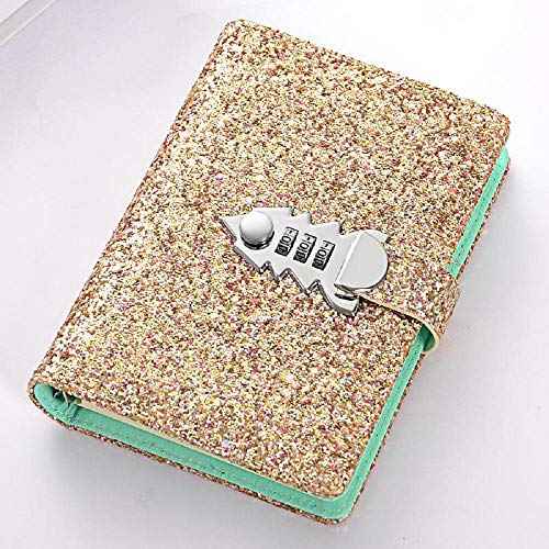 A6 mot de passe journal, agenda agenda avec serrure, utilisé pour les fournitures de bureau scolaire et la papeterie-Doré A Cover