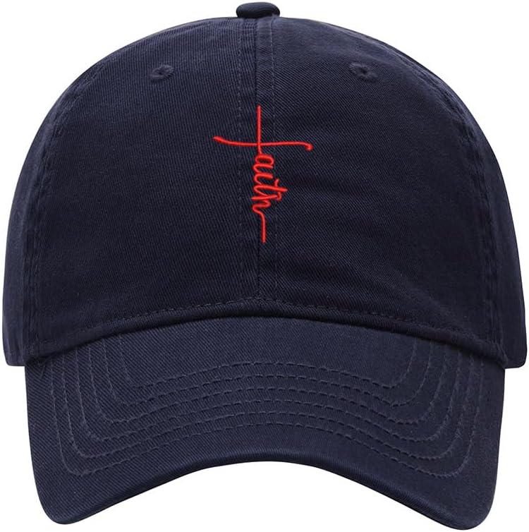Baseball Cap Men Cross Faith Embroidered Washed Cotton Dad Hat Baseball Caps