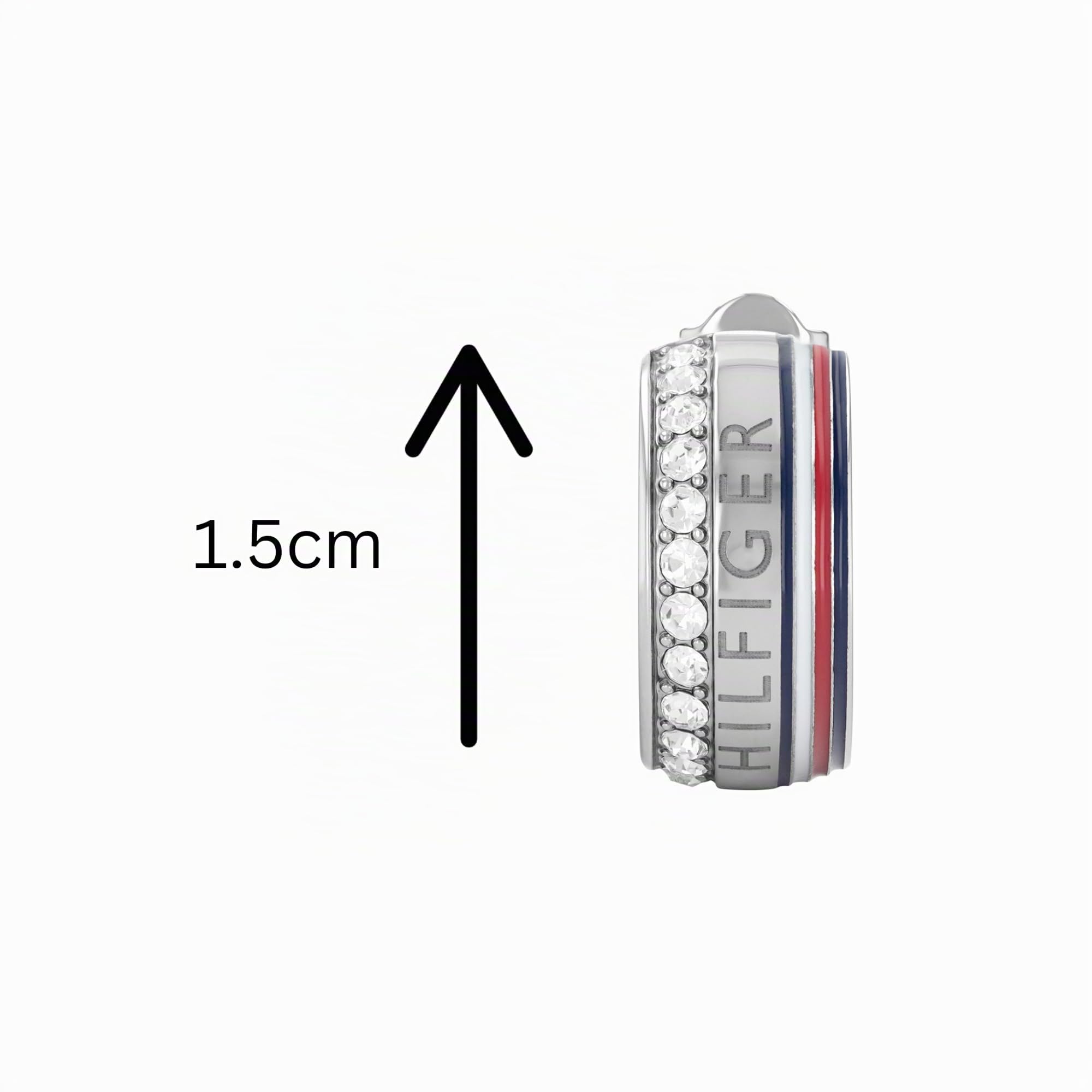 Tommy Hilfiger Jewelry Pendientes de Aro para Mujer de Acero Inoxidable con Cristales - 2780623