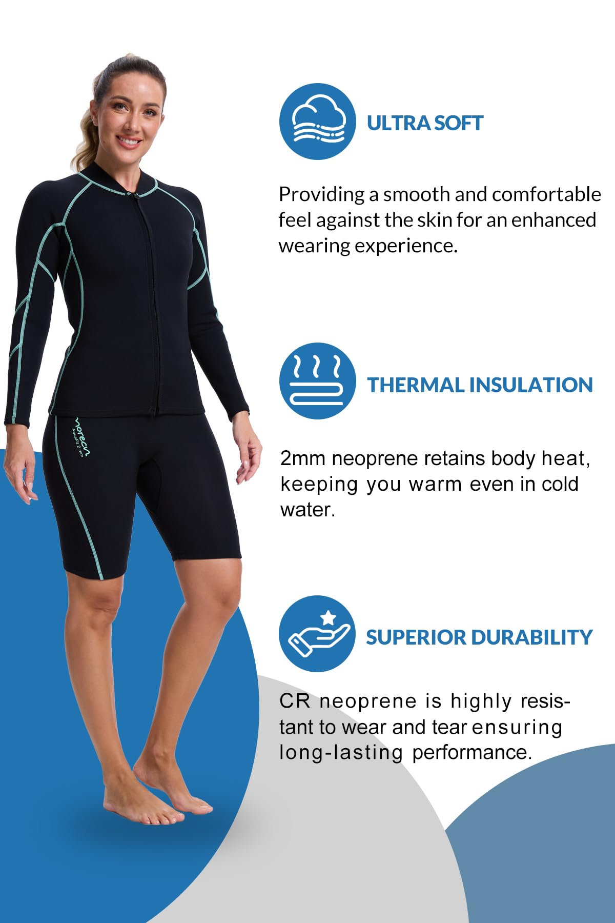 Lemorecn Pantaloncini da donna in neoprene super elasticizzato, 2 mm, per immersioni, surf, nuoto, snorkeling, immersioni, kayak, sport acquatici