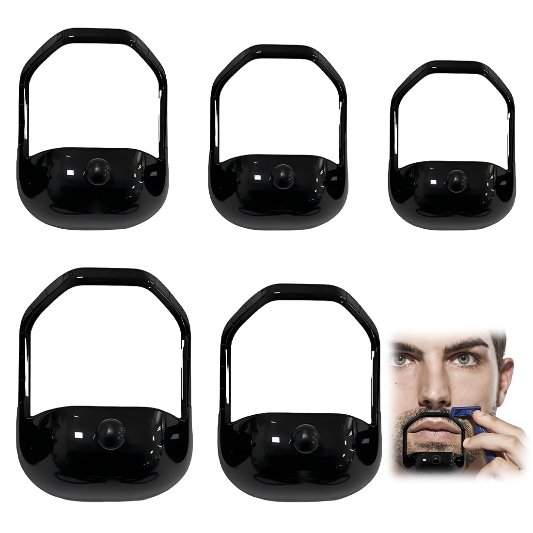 5 Pezzi Sagoma Per Barba Modellatore Barba Attrezzo Per Styling Contorno Barba Aiuto Per Rasatura Plastica Per Uomini Accessorio Per Rasatura Ner