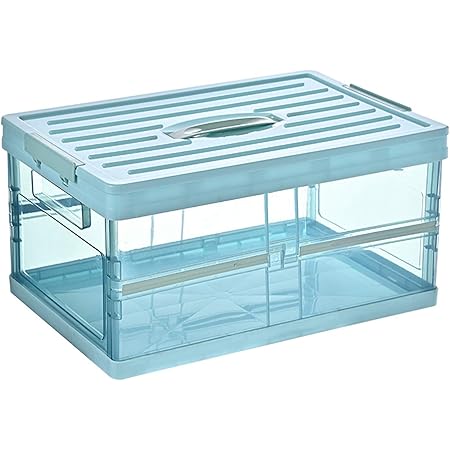 Amazon Lien 収納ボックス 収納ぼっくす おしゃれ 収納ケース カラーボックス収納 折畳 透明 座れる 大容量 衣装ケース おもちゃ収納 幅36x奥行き50x高さ26cm 55l ロック蓋付き 収納ケース ボックス オンライン通販