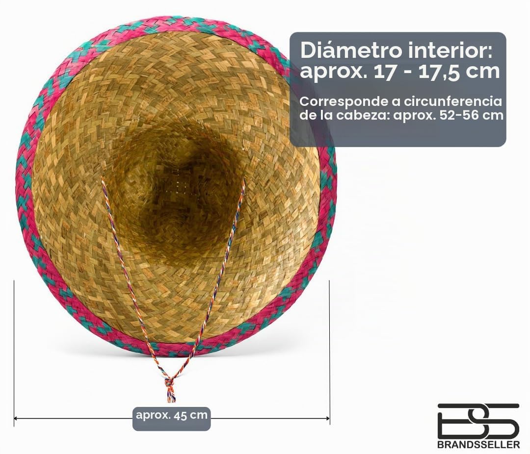Brandsseller Sombrero de paja de México Sombrero de Fiesta Sombrero de Sol Sombrero de Playa