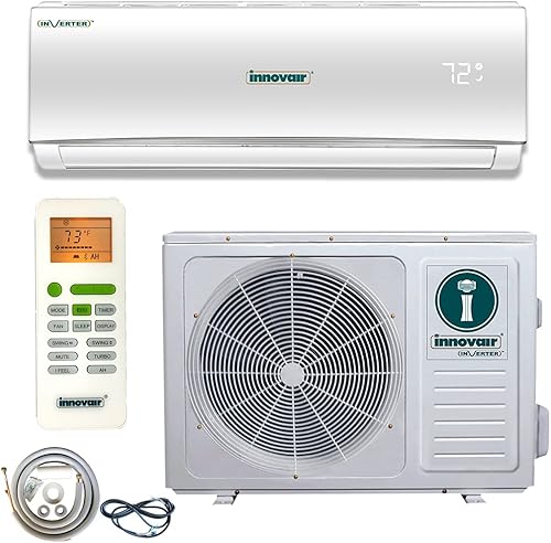 Innovair Inversor de aire acondicionado sin conductos, mini sistema dividido, bomba de calor con kit 19 SEER (12,000 BTU 208230 V)..