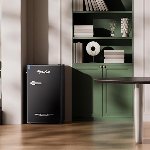 Miniatura 8 de Upstreman Mini refrigerador retro de 3.2 pies cúbicos con abridor de botellas, ahorro de energía, termostato ajustable, mango de metal, lámpara LED,