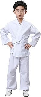 RAYAS Karate Dress for Boys | Kids Karate Judo Uniform with White Belt | Cotton Training Gi for 3–14 Years | Lightweight &amp;...