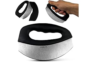 MEZLANUNA KNIFE FOR SALAD, PIZZA, VEGETABLE, DICER AND MINCER - VERSATILE AND SHARP ROCKING KNIFE