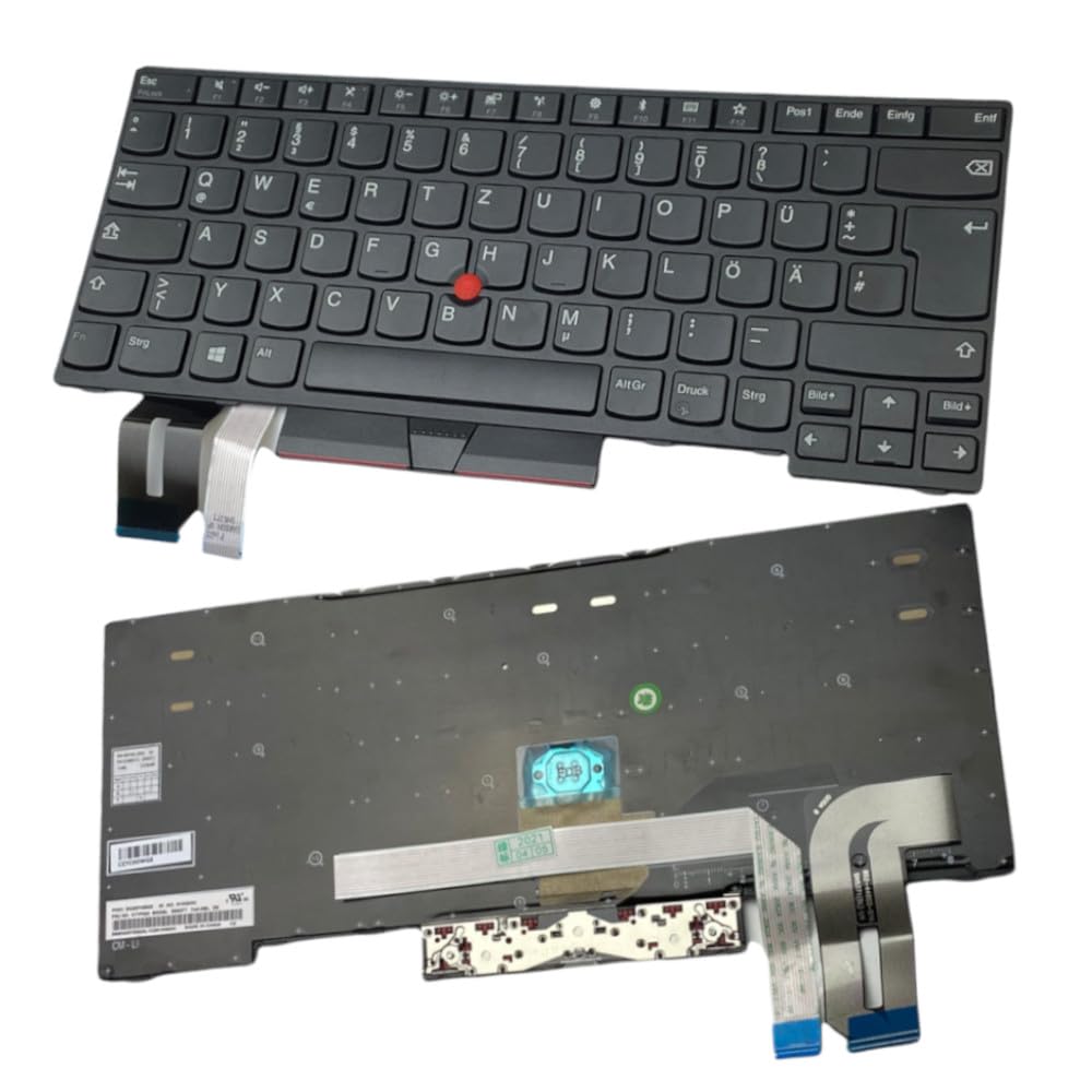 Trade-Shop Laptop Notebook Tastatur Deutsch QWERTZ kompatibel mit Lenovo ThinkPad Edge E490 E485 E495 T480S T490 T495 P43s