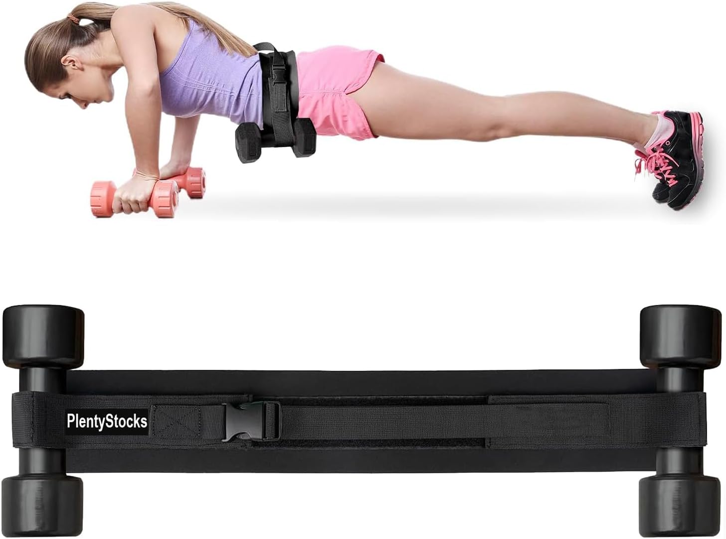 PlentyStock Customizable Hip Thrust Strap for Dumbbells, Glute Exercise Gear