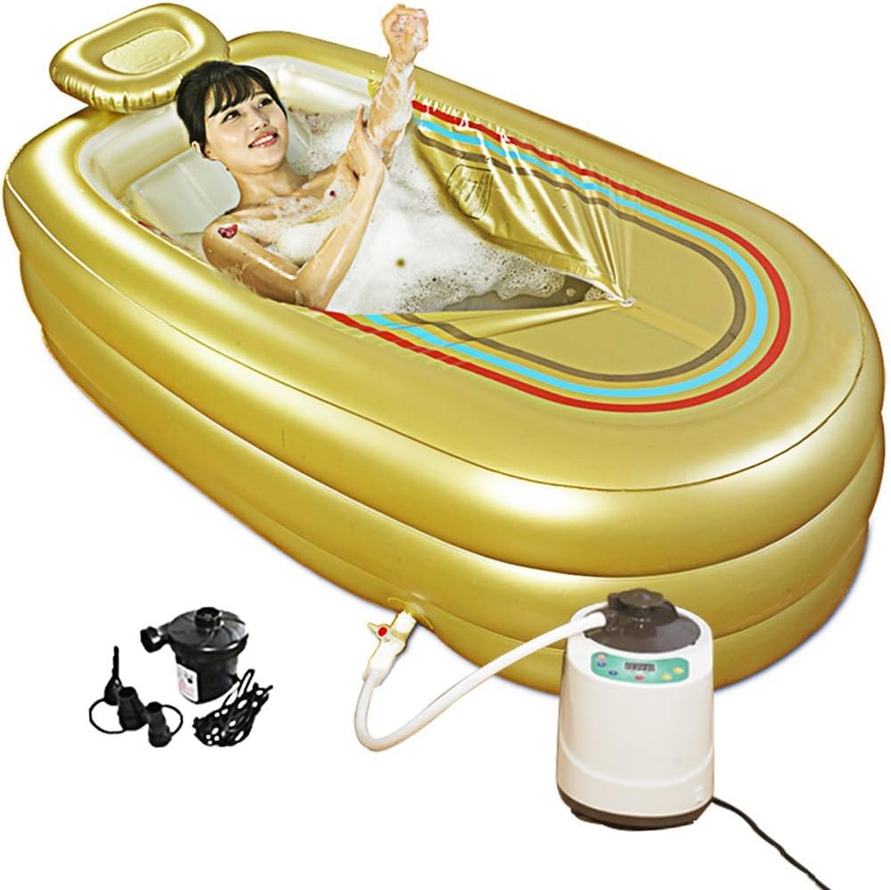 Adult Inflatable Bathtub,Portable PVC Folding Sauna Bidets,SPA Massage Bath Barrel Pool, Relieve Fatigue/Health/Whitening,1687848Cm,Steamer