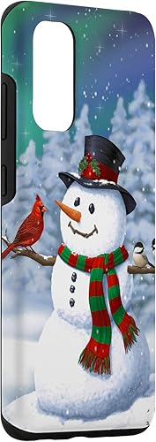Miniatura 3 de Galaxy S20 Navidad muñeco de nieve cardenal pájaro gallineros invierno nieve escena caso