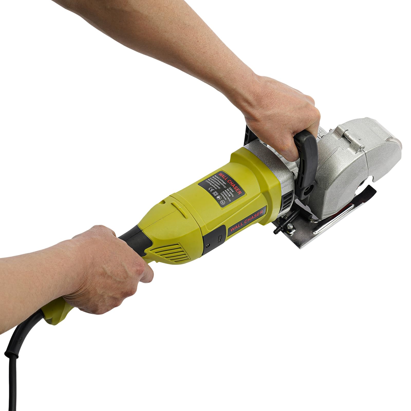 Rompadora de pared, máquina ranuradora de 4000 W, 6500 r/min de alta velocidad, profundidad y ancho ajustables, cortadora de ranura de hormigón con 5 hojas de sierra y bomba de agua