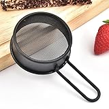 ARFUKA Sieve Mini Strainer Stainless Steel Fine Mesh Strainer Colanderwith Handle for Steeping Loose Leaf Tea Straining Cocktail Juice and Sifting Flour Powdered Sugar Pack of 2 - Image 3