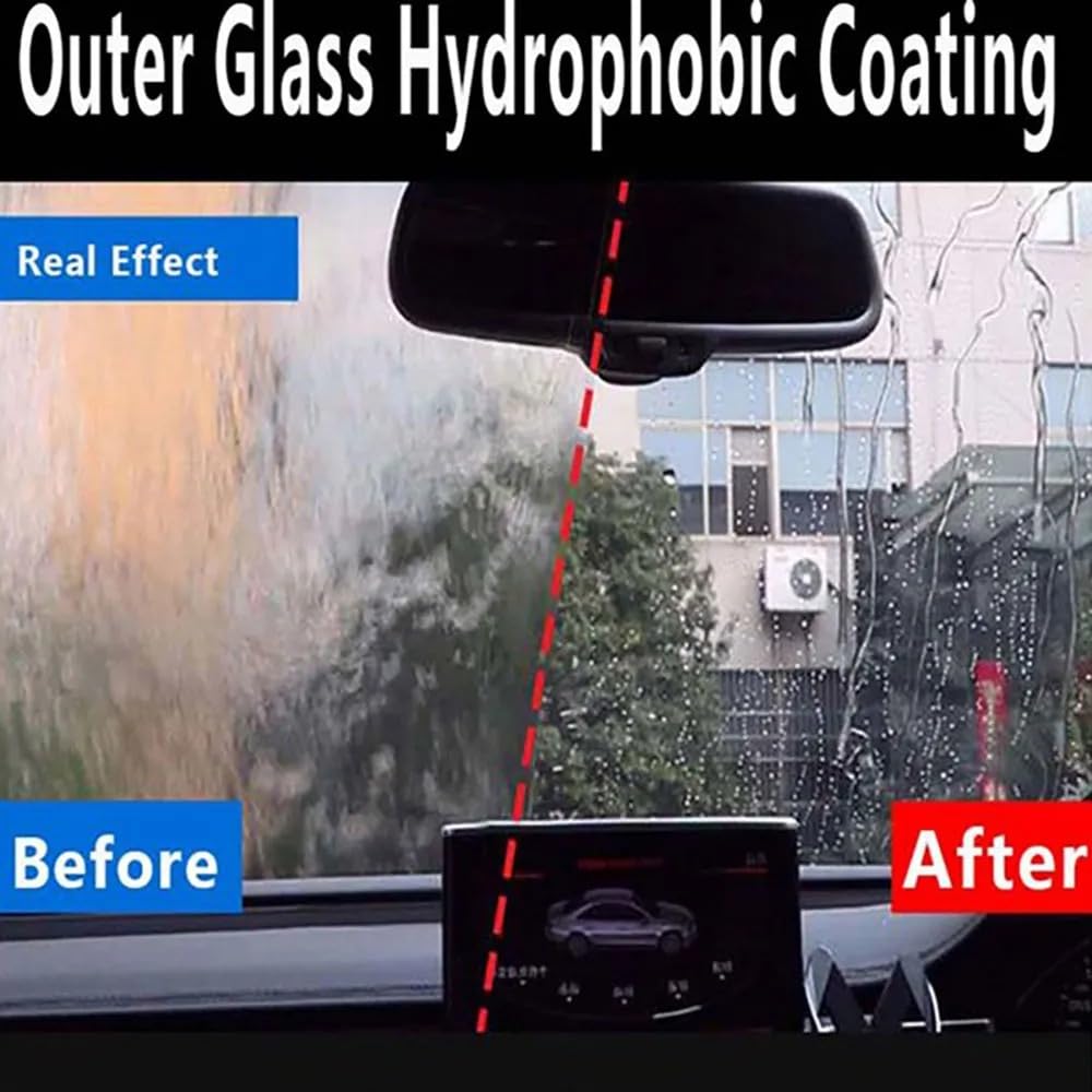 BQTEC Agent anti-pluie HGKJ : revêtement hydrophobe en verre pour voiture - Protection avancée contre la pluie - Améliore la visibilité et la durabilité - Application facile