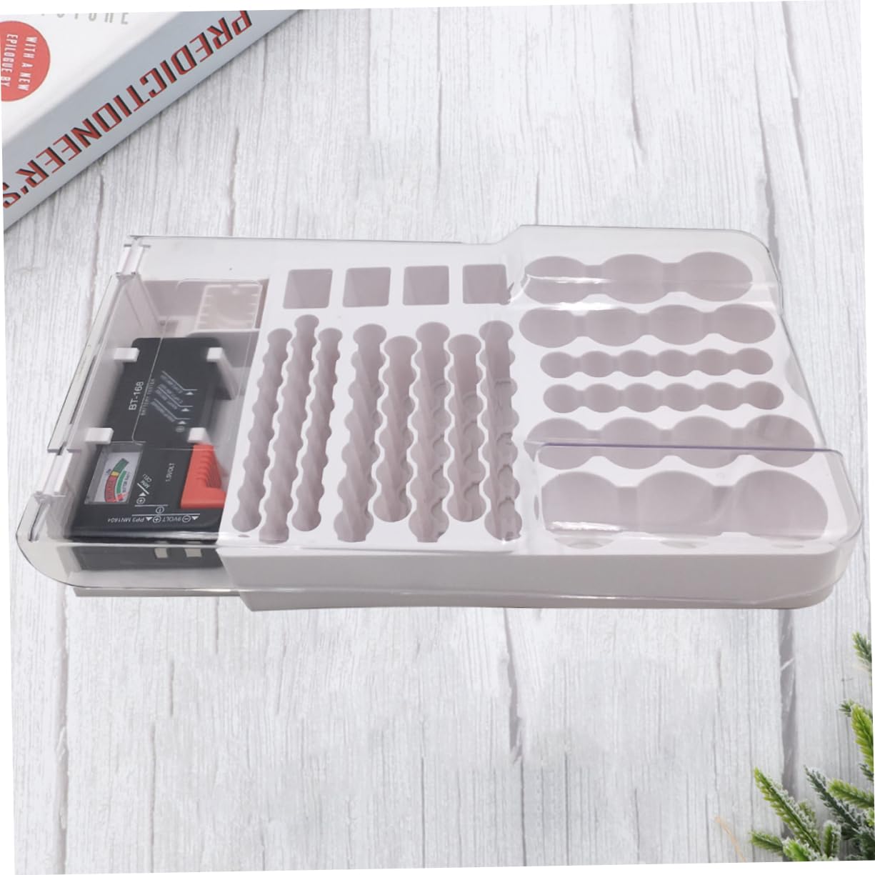 OSALADI 1pezzi Tester Per Batterie Custodia Di Immagazzinaggio Supporto Portatile Per Celle Di Batteria Organizzatore Di Immagazzinaggio Per Batterie Tester Incluso