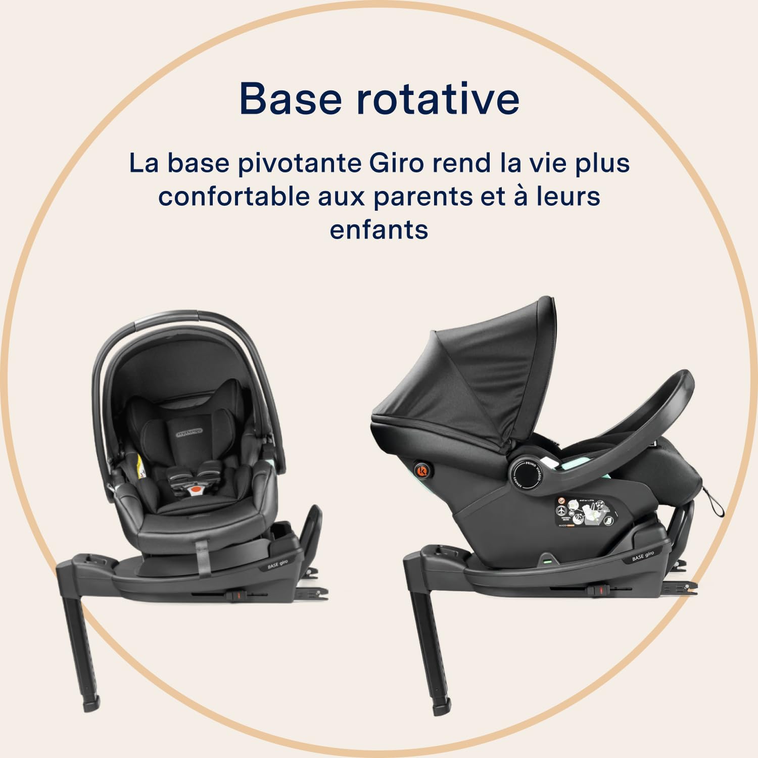 PEG Base Giro - Base Auto Pivotante i-Size à 360° - Compatible avec les Sièges-Auto Primo Viaggio Lounge, Primo Viaggio SLK et Viaggio Giro