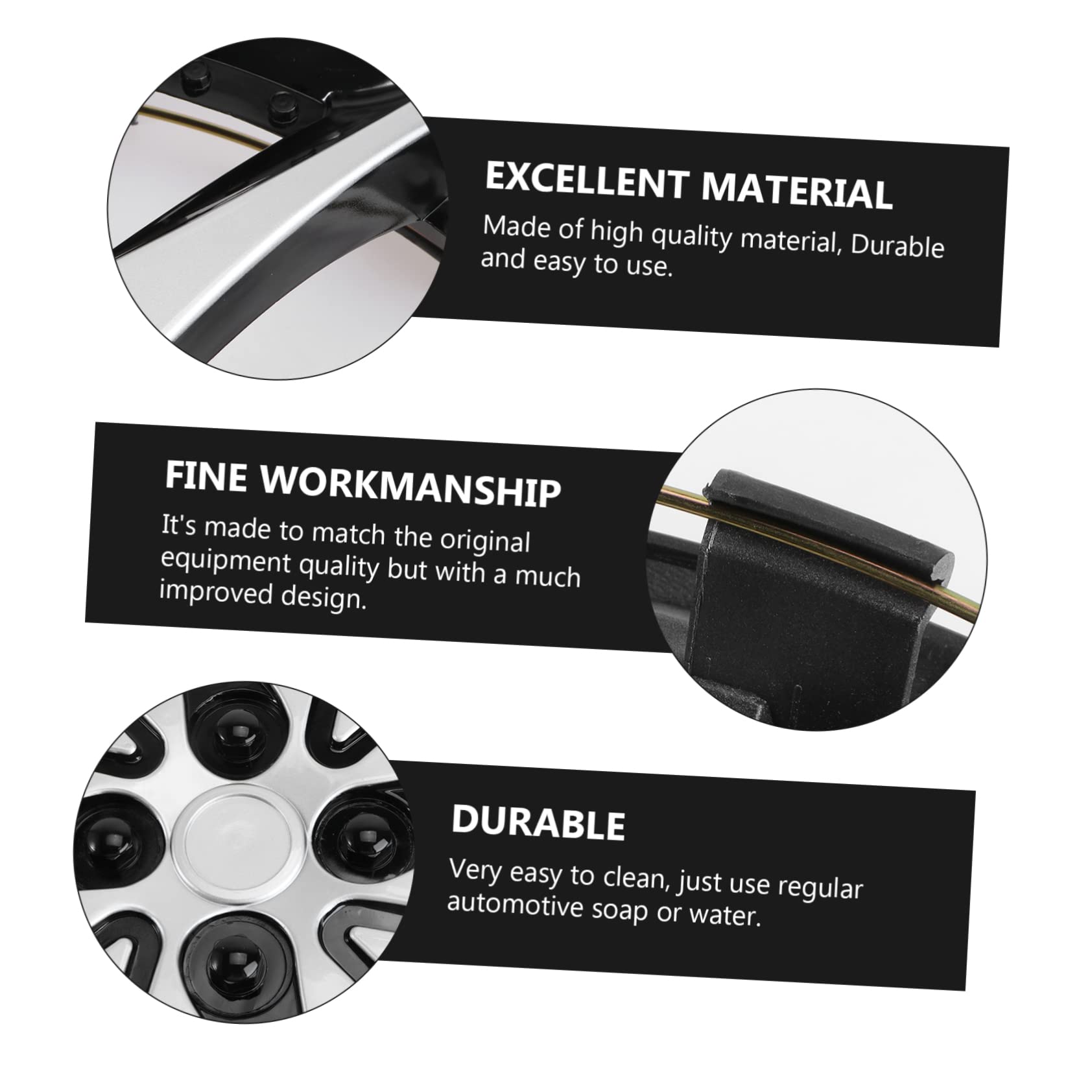 Ensemble De Housses De Roue De Voiture - 14" PP Installation Facile Décoration De Voiture
