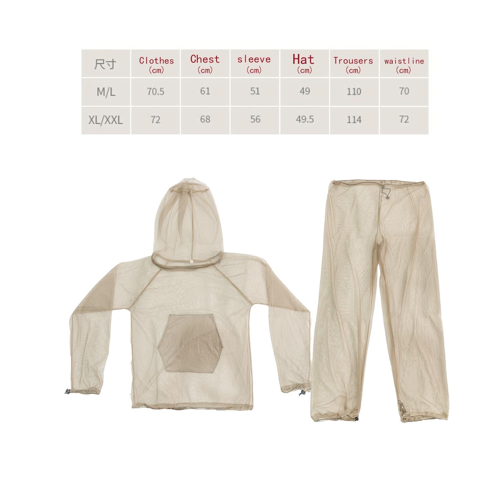 HURRISE Costume répulsif en moustique Mosquito extérieur