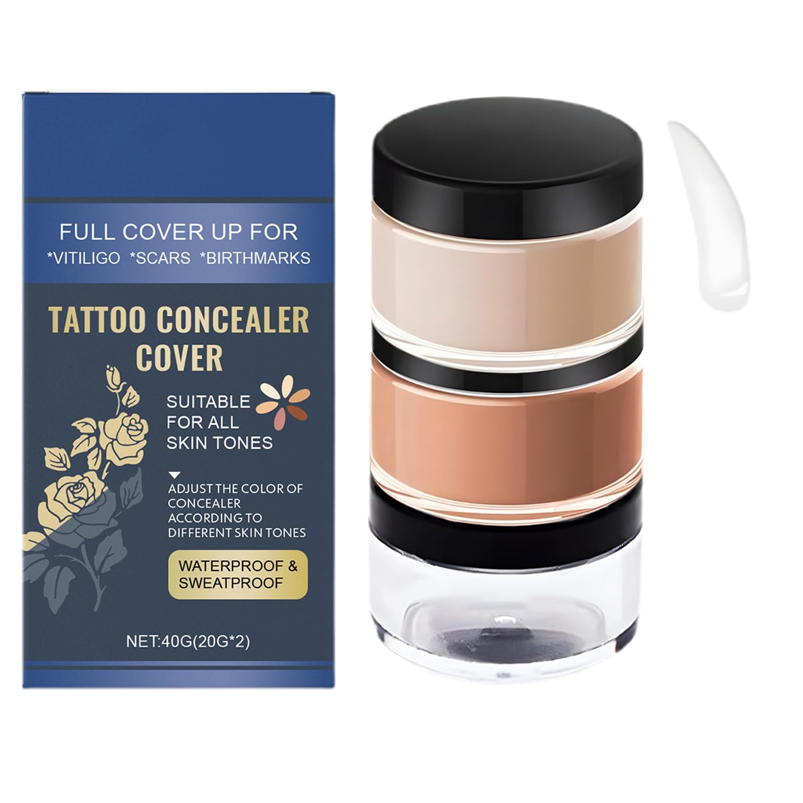 Tattoo Cover Up Makeup Body Coverage Perfector Long-Lasting Makeup Beauty Body Coverage Perfector Waterproof Tattoo Concealer Sweat Resistant