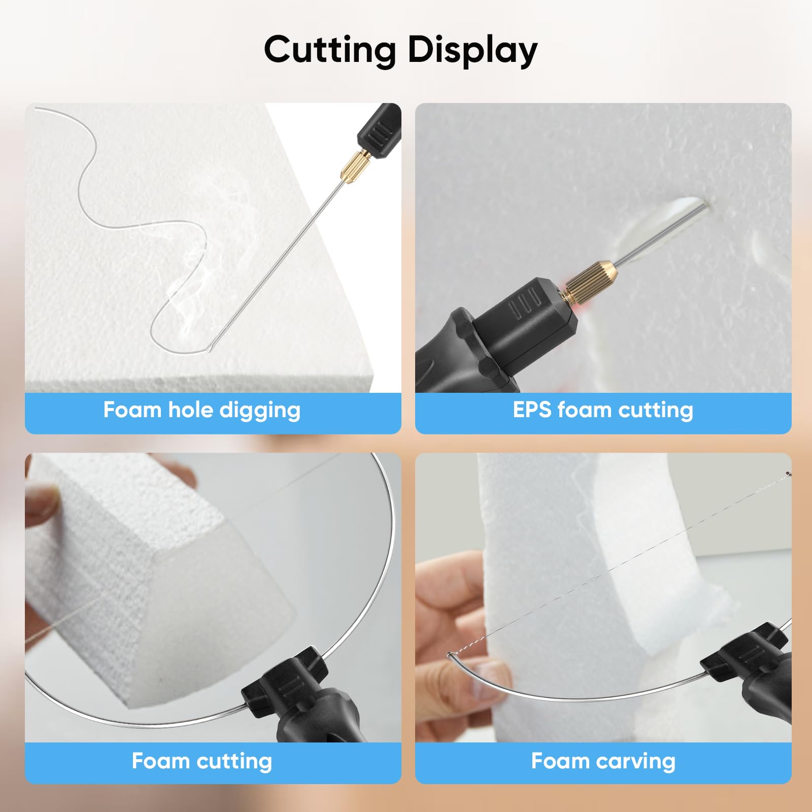 4 in 1 Hot Wire Foam Cutter Set, 9Pcs Electric Styrofoam Cutting Tool with Digital Voltage Controller - Image 4