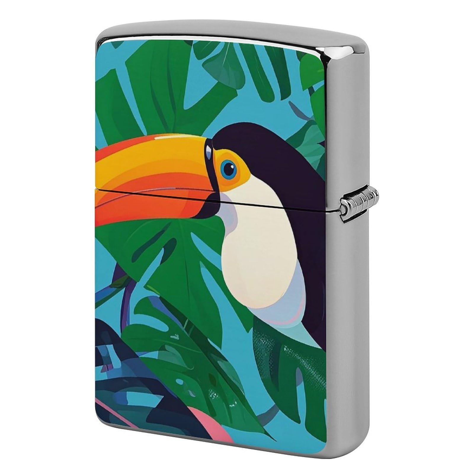 Toucan Lighter Case for Men, Personalized Lighter Cover for Valentine's Day Gifts, Flip-Top Lighters Shell for Outdoor, Portable Lighters Protective Sleeve