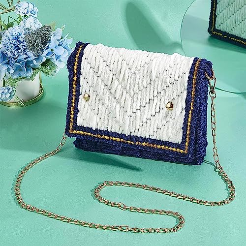 Image of Allazone 39 PCS Clear Plastic Mesh Canvas Sheets for Embroidery, Plastic Canvas Plastic Mesh Sheets with 2 Color Acrylic Yarn for DIY Sewing Bag