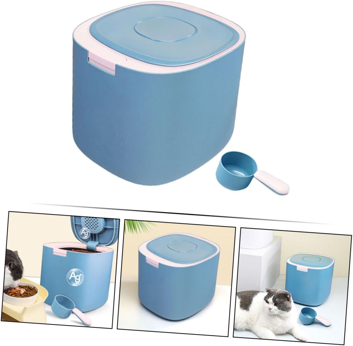 11l Airtight Pet Food Storage Container Moisture-proof Sealed Dog and Cat Food Bucket with Frosted Butterfly Lid for Kitchen Countertop Use