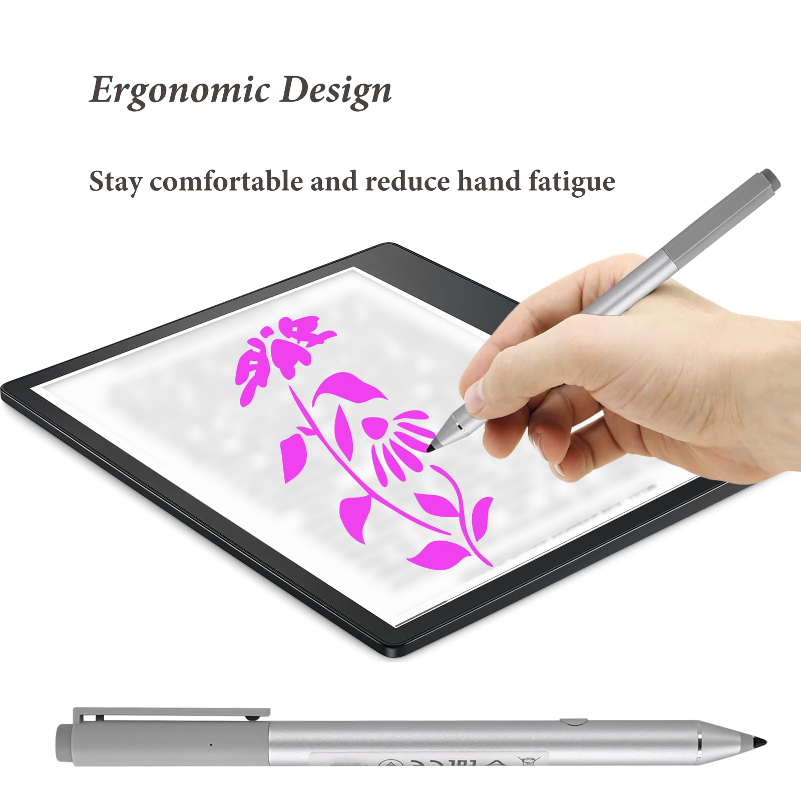 Stylus 2 Compatible avec Kobo Stylus 2 Compatible avec les liseuses Sage, stylet pour Kobo Elipsa/Elipsa 2E/Libra Colour 6/7"/Libra 2 Pen (Argenté)