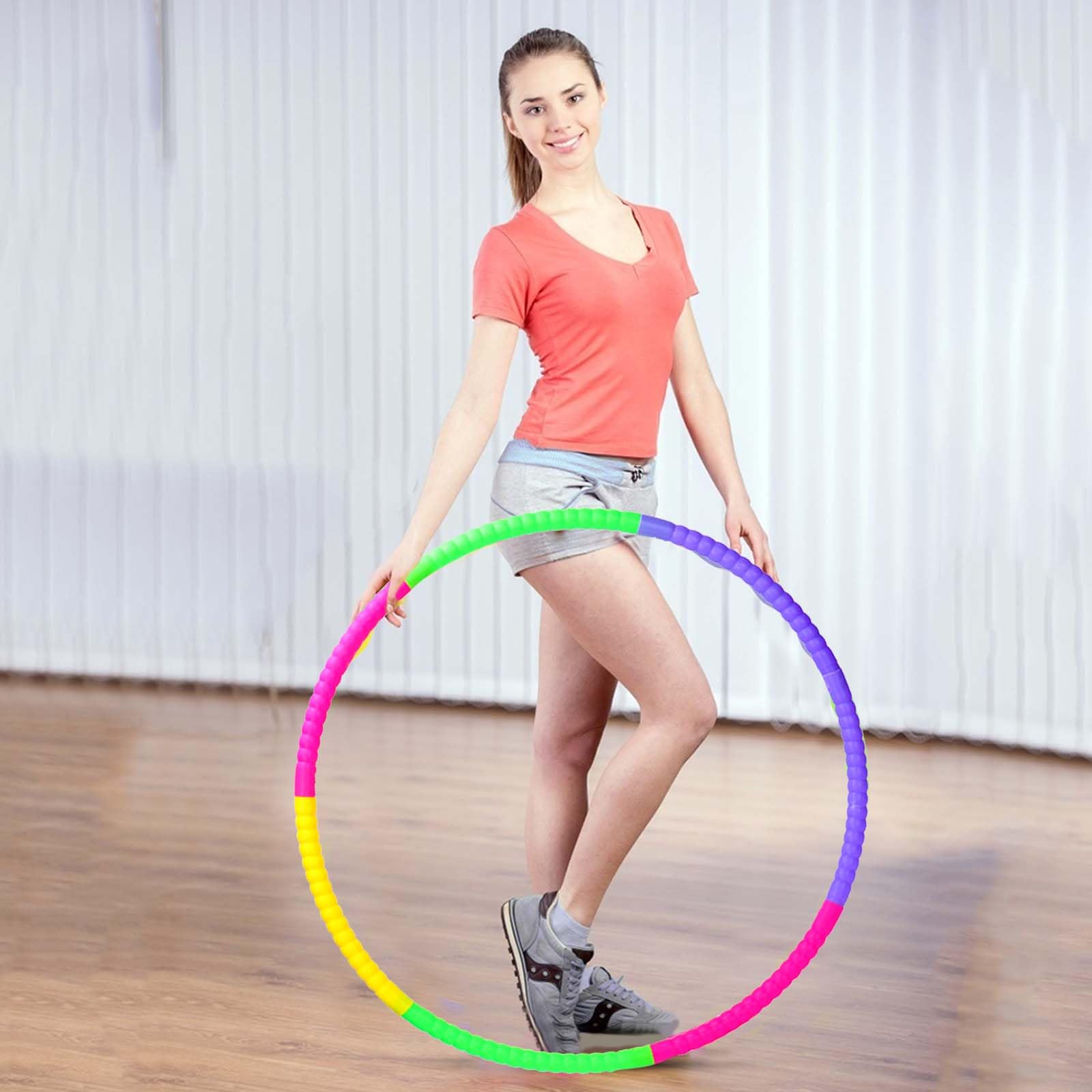Hula Hoop pieghevole in plastica, 7 sezioni, tubi colorati staccabili, per esercizi, fitness, ginnastica, danza, giochi di addestramento per animali domestici, per bambini e adulti