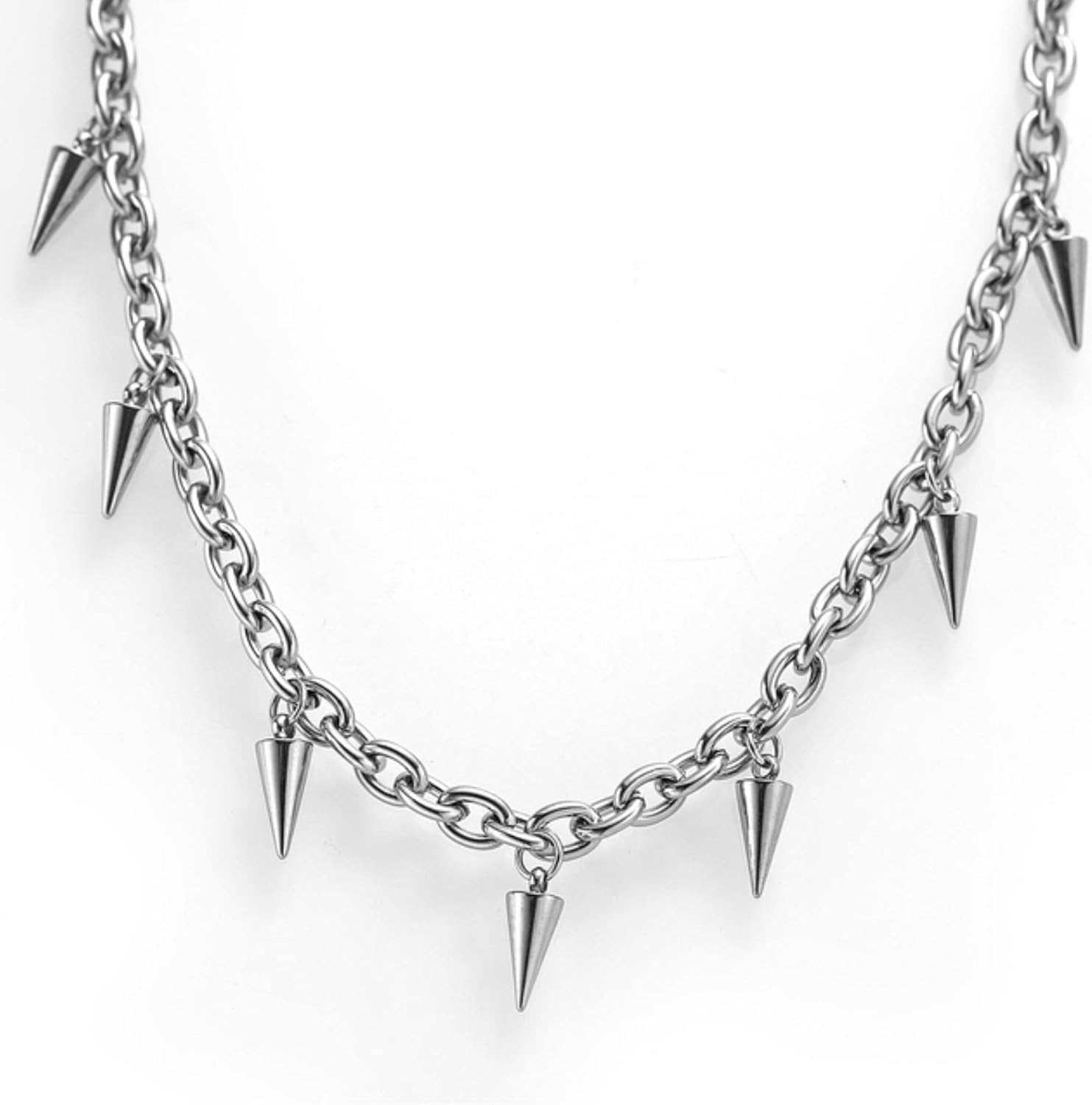 Stainless Steel Punk Rivet Chain Chokers Necklaces for Men Punk
